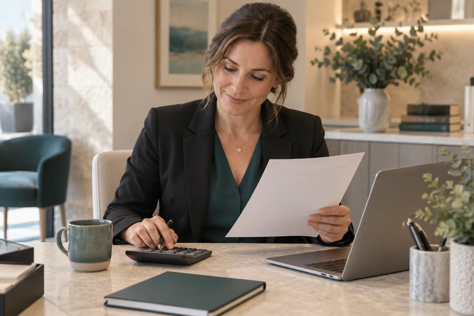 A practice manager reviewing a quotation